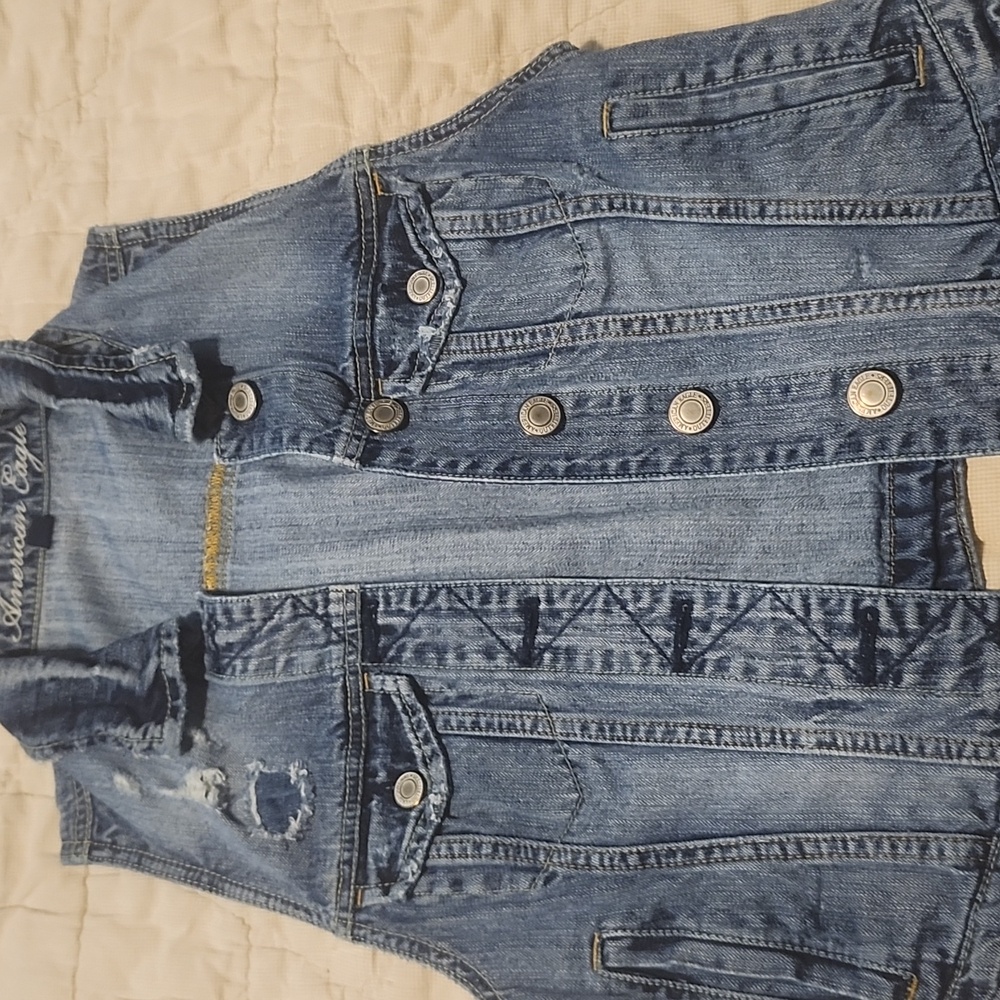 American Eagle Denim Blue Jean Vest. Size Medium